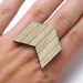Chevron Wood Ring: Arrow or Chevron Geometric Design Made to Order in Any Size (0017)