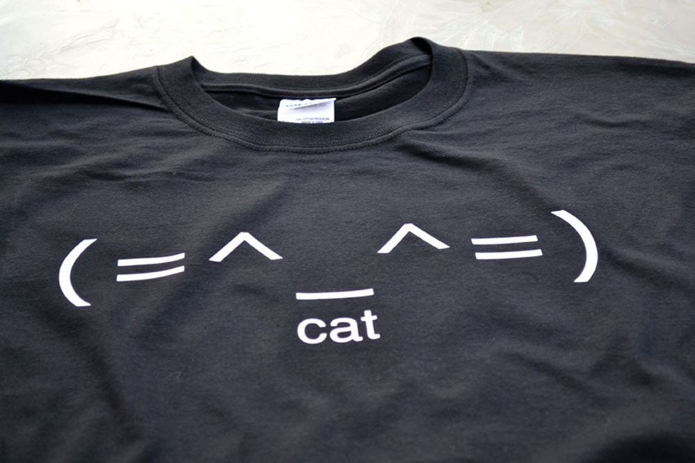 cat japanese 2 byte cute emoticon t shirt kitten kitty feline lover whiskers meow geekery tshirt 4 men women kids ladies tee gift