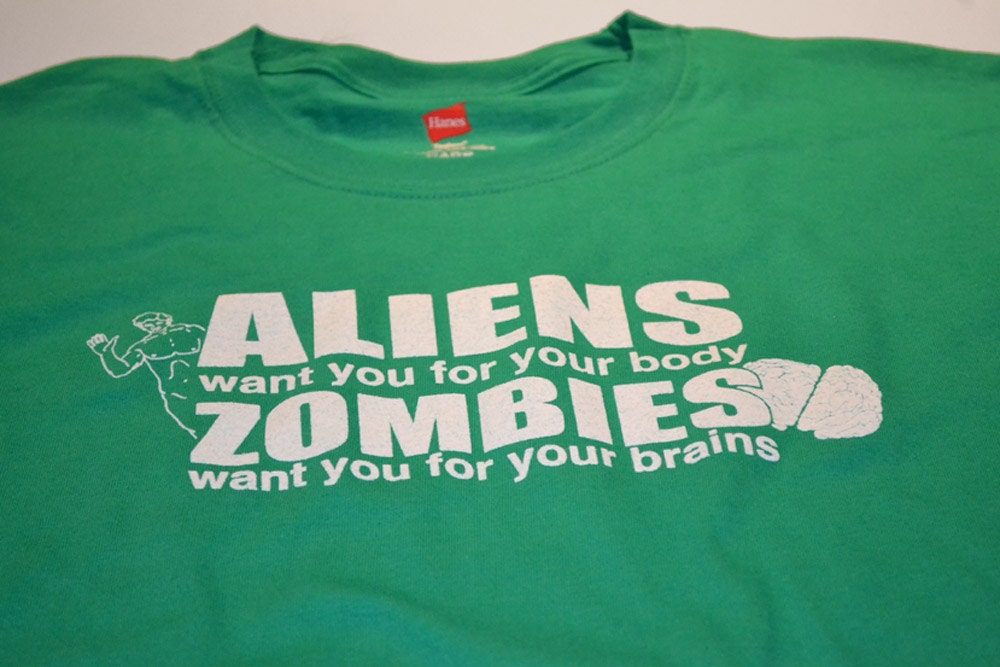 Funny Aliens Zombies geeky t shirt geekery tshirt women men kids boys girls s m L xl 2xl 3xl