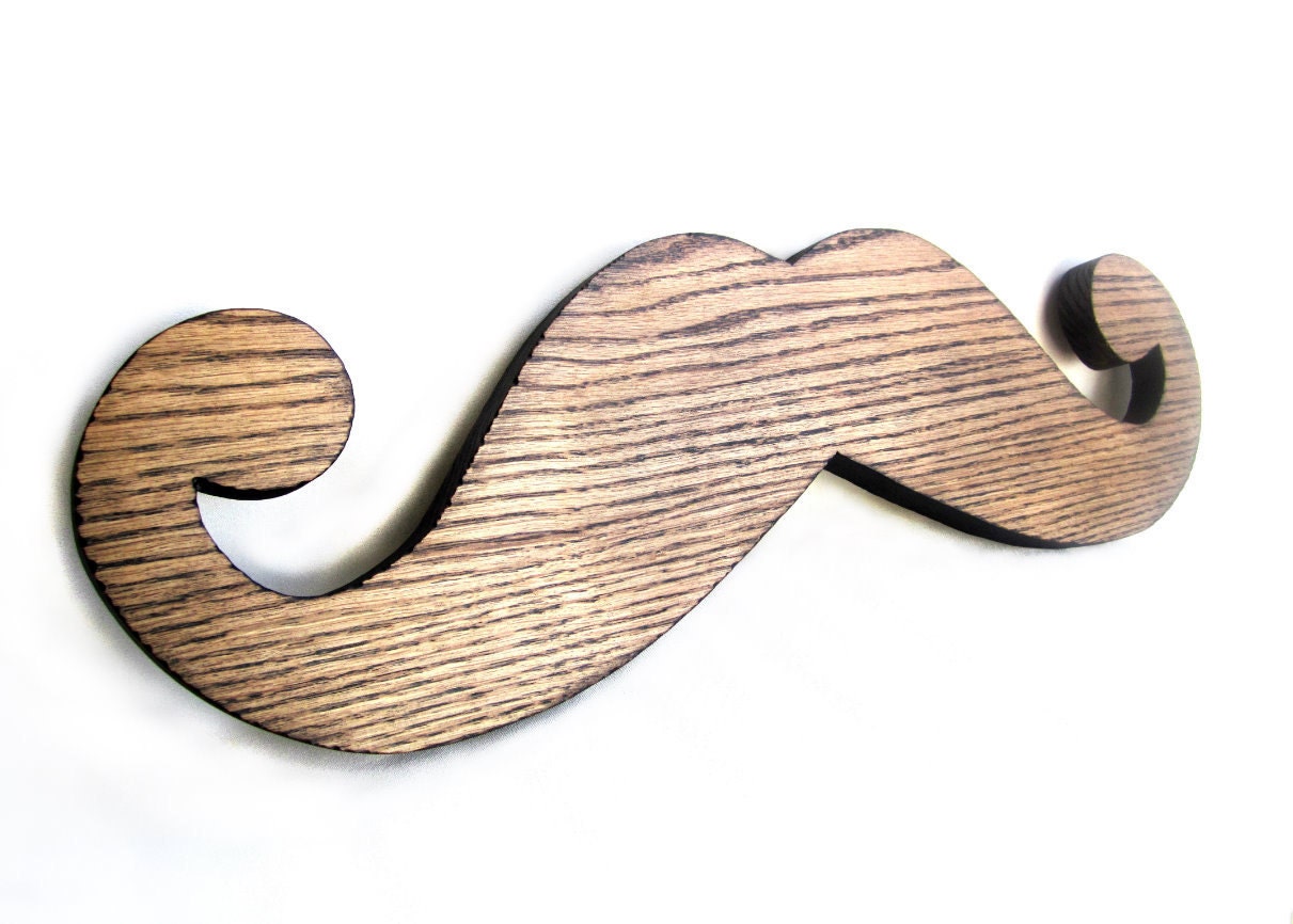 BIG MUSTACHE HANGING / Wood Burned Edges