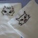 Hand Embroidered Cats Pillowcases