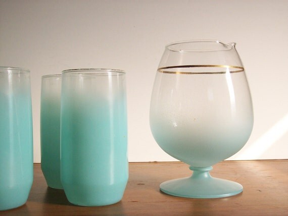 Aqua Blendo Cocktail Set - Vintage Barware