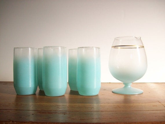 Aqua Blendo Cocktail Set - Vintage Barware