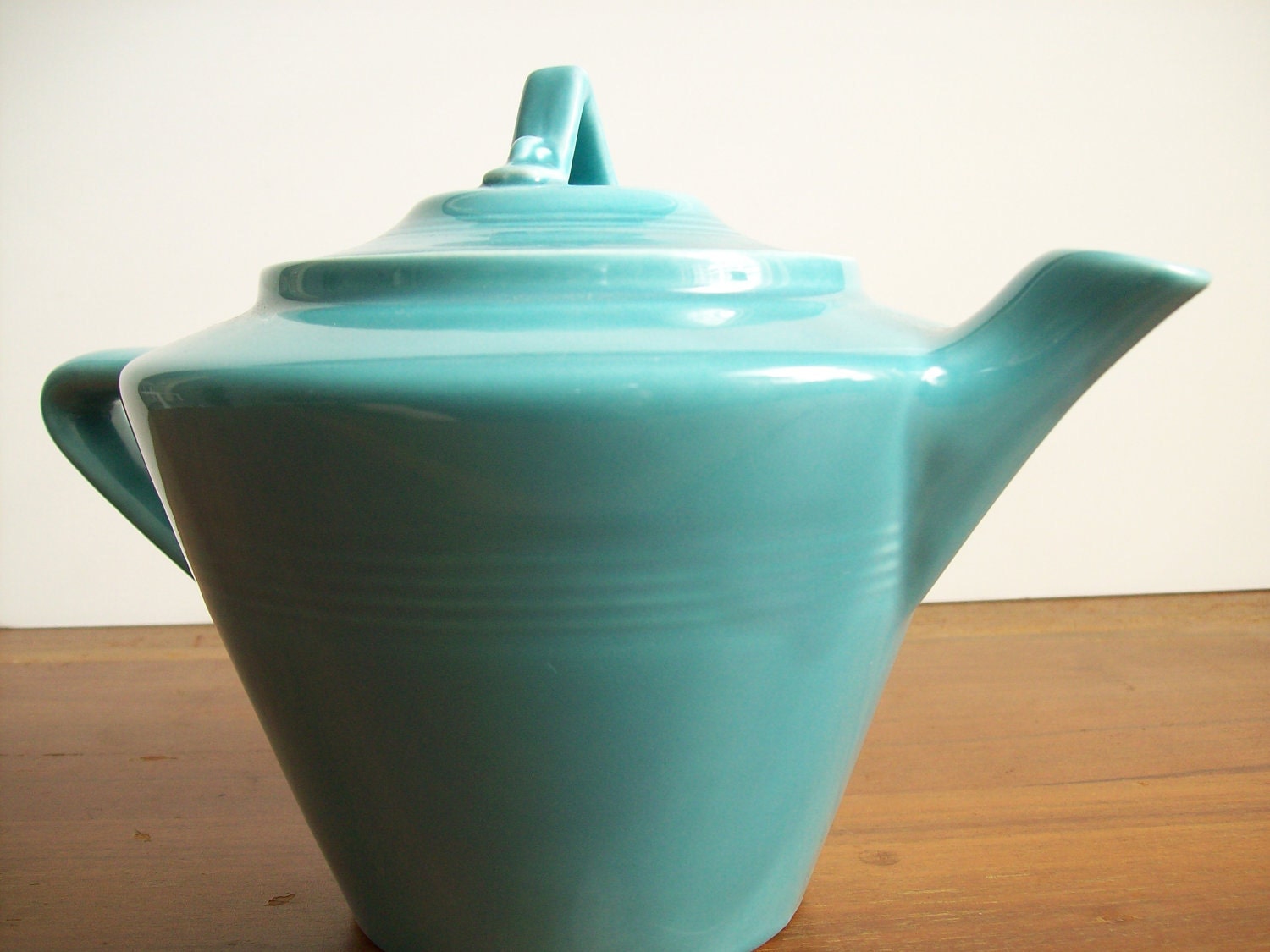 Harlequin Teapot  Turquoise Fiesta