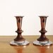 Vintage Chrome and Wood Candlesticks
