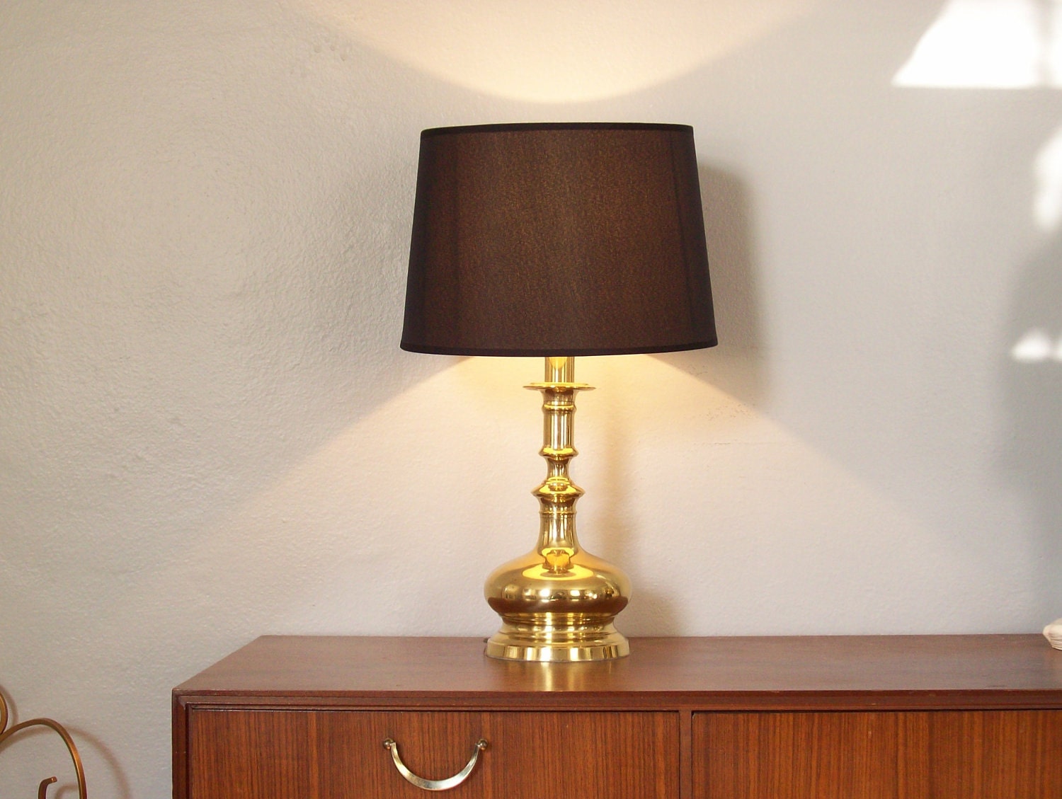 Hollywood Regency Lamp, Vintage Brass