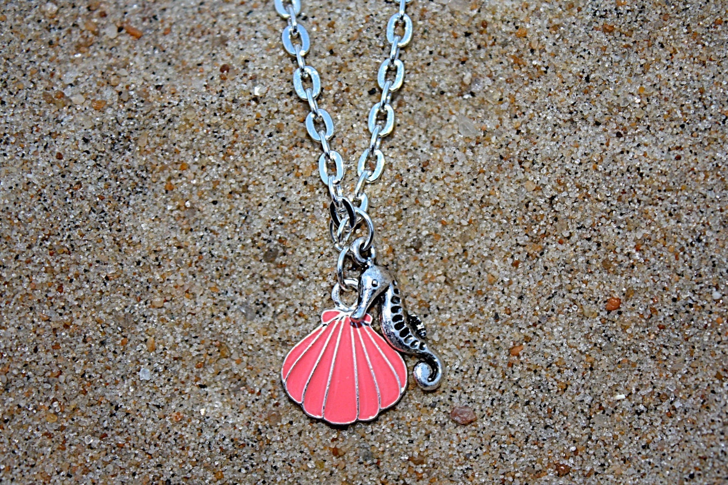 Seahorse & Shell Charm Necklace