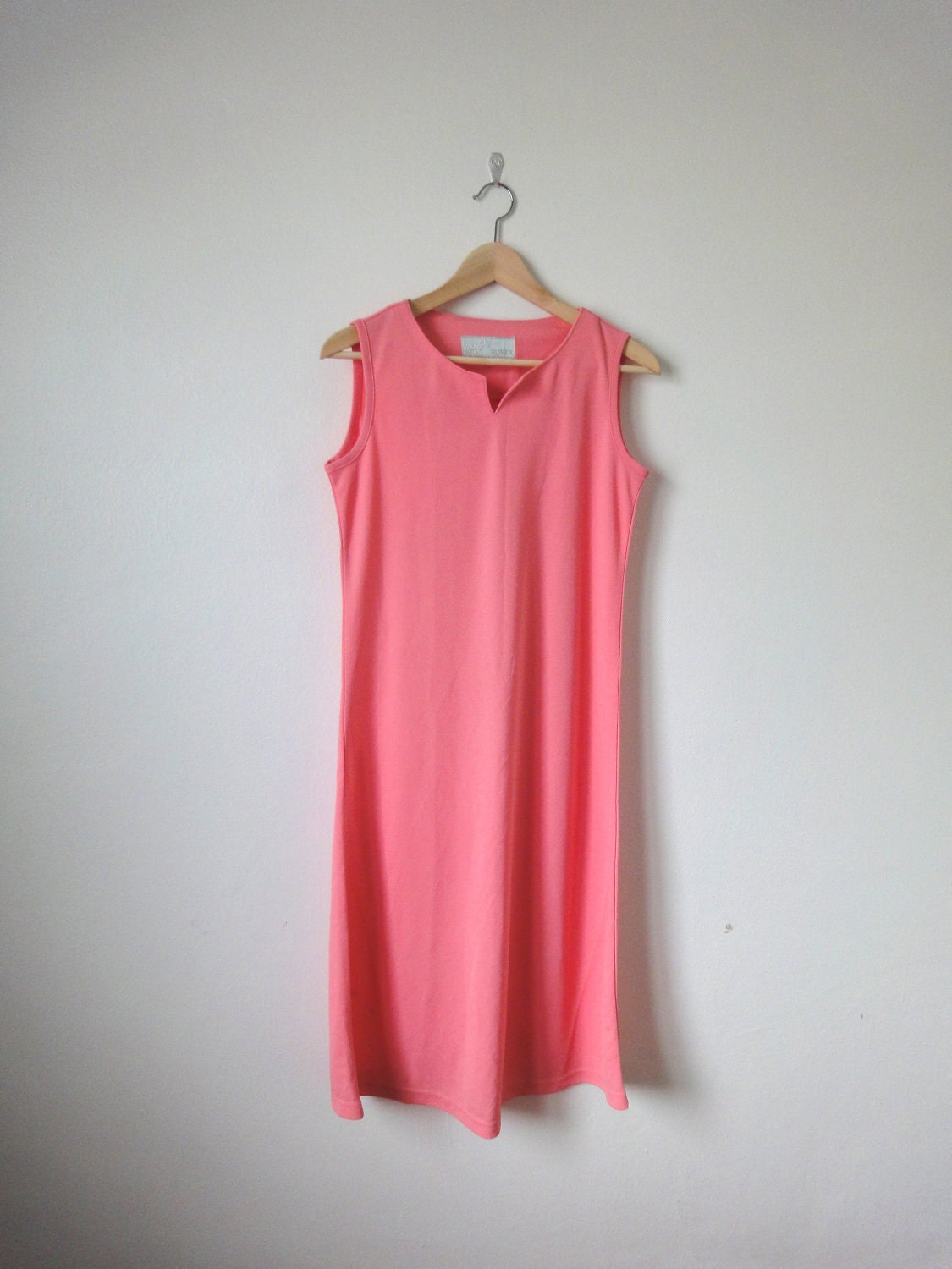 SALE 80s Hippies Pink Maxi Jersey Dress