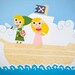 The Legend of Zelda - Phantom Hourglass 10x8 Print of Papercut Scene of Link and Zelda on a Pirate Ship