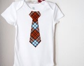 The Caleb - 9-12M white romper with orange