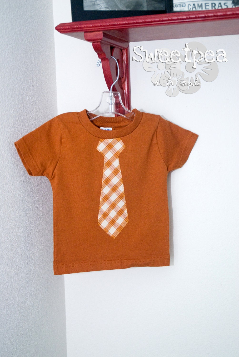 The Colt - Made to Order UT inspired orange T with plaid applique of choice