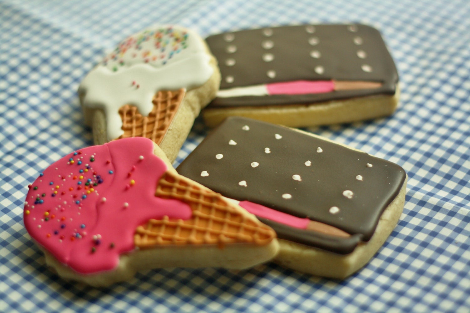 Ice Cream Party Decorated Sugar Cookies