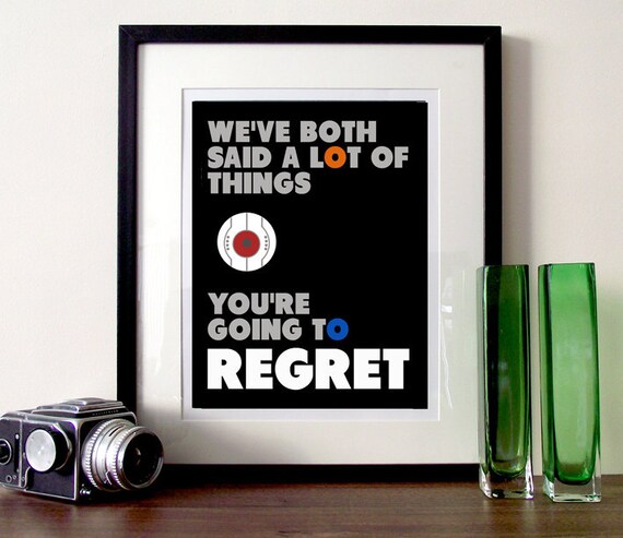 Portal Typography quote print A3 poster Portal Glados quote