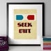 Poster print typography quote A3 Geek Out 3D retro glasses