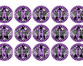 Alphabet Set Star Zebra Purple Bottle Cap Images 4x6 Printable Bottlecap Collage INSTANT DOWNLOAD