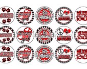 Wildcats INSPIRED Red & Black School Spirit Sports Team Bottle Cap Images 4x6 Printable Bottlecap Collage