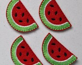 Sweet Watermelon on Red Glitter Felt Embroidered Embellishment Clippie Cover SET of 4