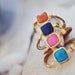 summer fashion sea navy blue jade large stone gold frame gemstone bracelet gold leather cord israel jewelry