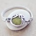 UNIQUE fashion organic leaf bold trendy gemstone bracelet olive apple green stone silver frame leather cord israel