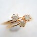 size 6 ONE DIAMOND RING minimalist  gold filled slim stacking ring with genuine natural white cream diamond engagment ring israel