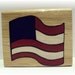 AMERICAN FLAG Wooden Mounted Rubber Stamping Block DIY tags, Invitations, Greeting Cards, and Scrap