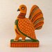 Vintage Handcrafted Folk Toy Partridge - Yellow - FREE SHIPPING