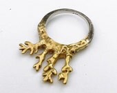 24k gold plated sterling silver ring with dark patina - TIPUANA TIPU 5