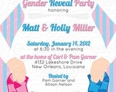 Gender Reveal/Announcement belly message baby shower invitation