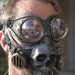 Steampunk Froggle Goggle and Skull gas mask combo set cosplay