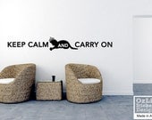 Keep Calm and CARRY ON CAT Wall Decal Sticker