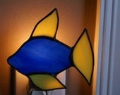Tropical Fish Night light in Ocean Blue and Bright Yellow Colors