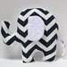 Modern Chevron Elephant pillow - nursery toy plushie - soft minky navy white