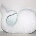 Modern baby Chevron WHALE pillow - nautical nursery decor turquoise white plushie - shower gift for new mom