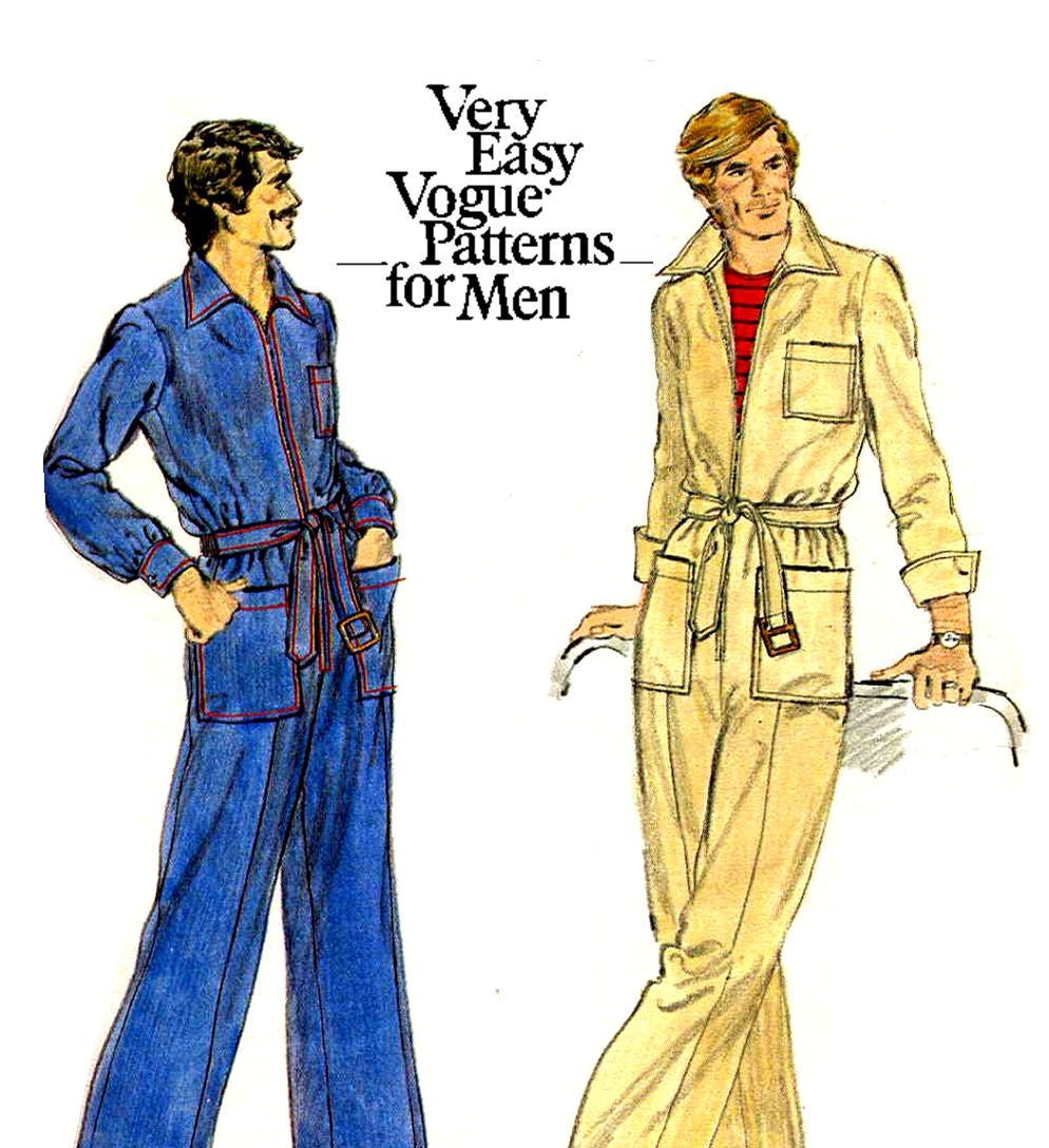 70s Vintage Mens Zip Front Jumpsuit Very Easy by MaddieModPatterns