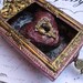 Torch Bearer heart keyhole and key torch flame hanging shrine diorama assemblage