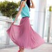 Fairy Retro Chiffon Maxi Skirt Big Sweep Long Pleated Skirt in Purple Red - NC167