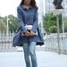 Spring Dress Long Sleeve Dress Shirt Loose Fitting Blouse Long Shirt Dress in Grey Blue - NC326