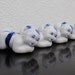 Vintage Japanese Baby Sumo Wrestler Blue White Porcelain Figurines