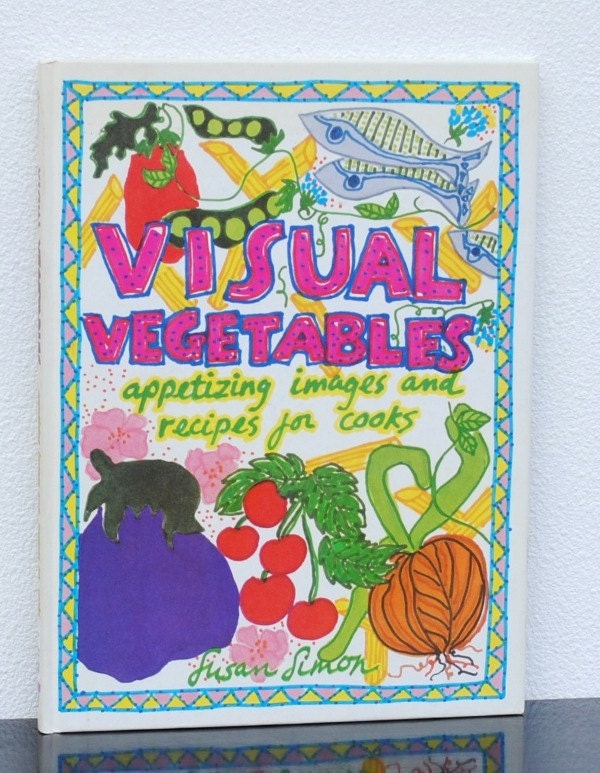 Vintage Illustrated Cookbook, 1991 Recipe Book, Appetizer Dessert Soup, Colorful Kitchen Decor Print to Frame