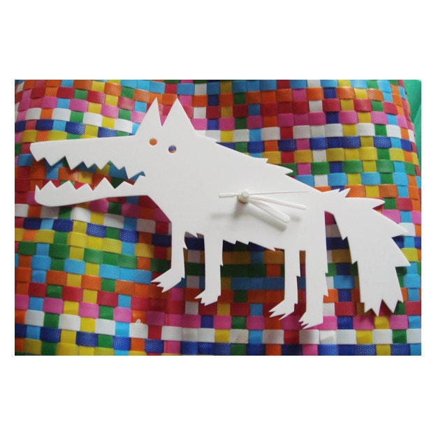 Big Bad Wolf white acrylic wall clock  (the very last one)