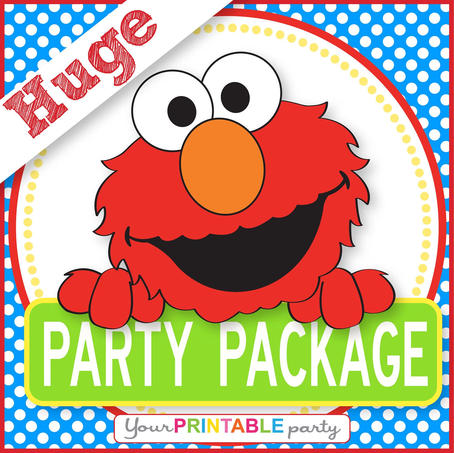 ELMO Party Package  -  PERSONALIZED - Print Yourself . by Your Printable Party