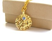 Hammered Textured Gold Disc Necklace