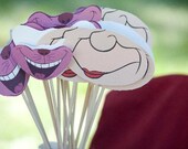 Print your Own Cheshire Cat and Queen of Hearts - Alice in Wonderland Mad Hatter Party Inspired Things on Sticks Photo Props