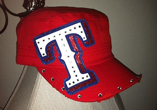 Texas Rangers Cadet Cap w/ Rhinestone Accents and sparkle - Red Hat