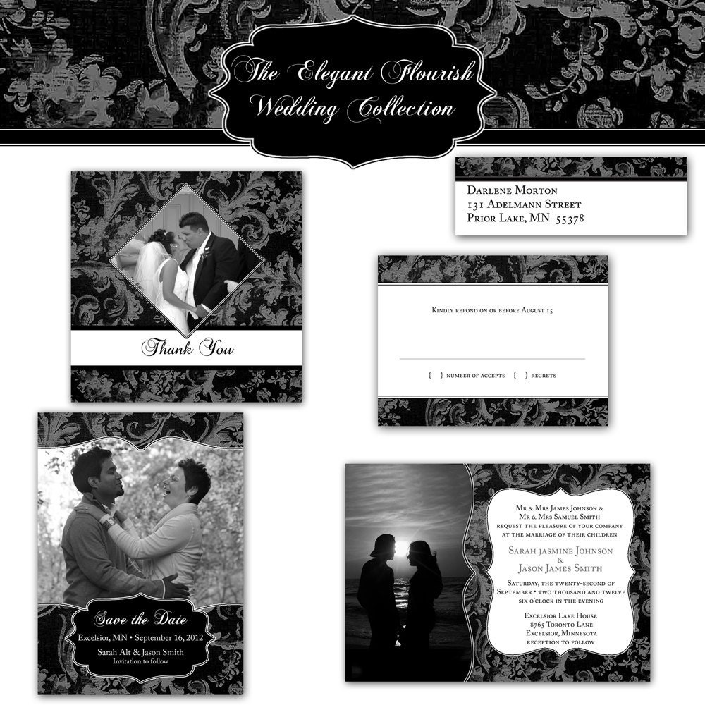 The Elegant Flourish Wedding Collection- digital templates for photographers
