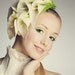 RESERVED - Elegant flower Calla Lily fascinator hat with merino wool, silk fibers and chiffon silk