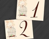Table Number Cards/Reception Items - (Caged Lovebirds/Crazy Daisy Designs Shown - Use any design in the Shop or go Custom)
