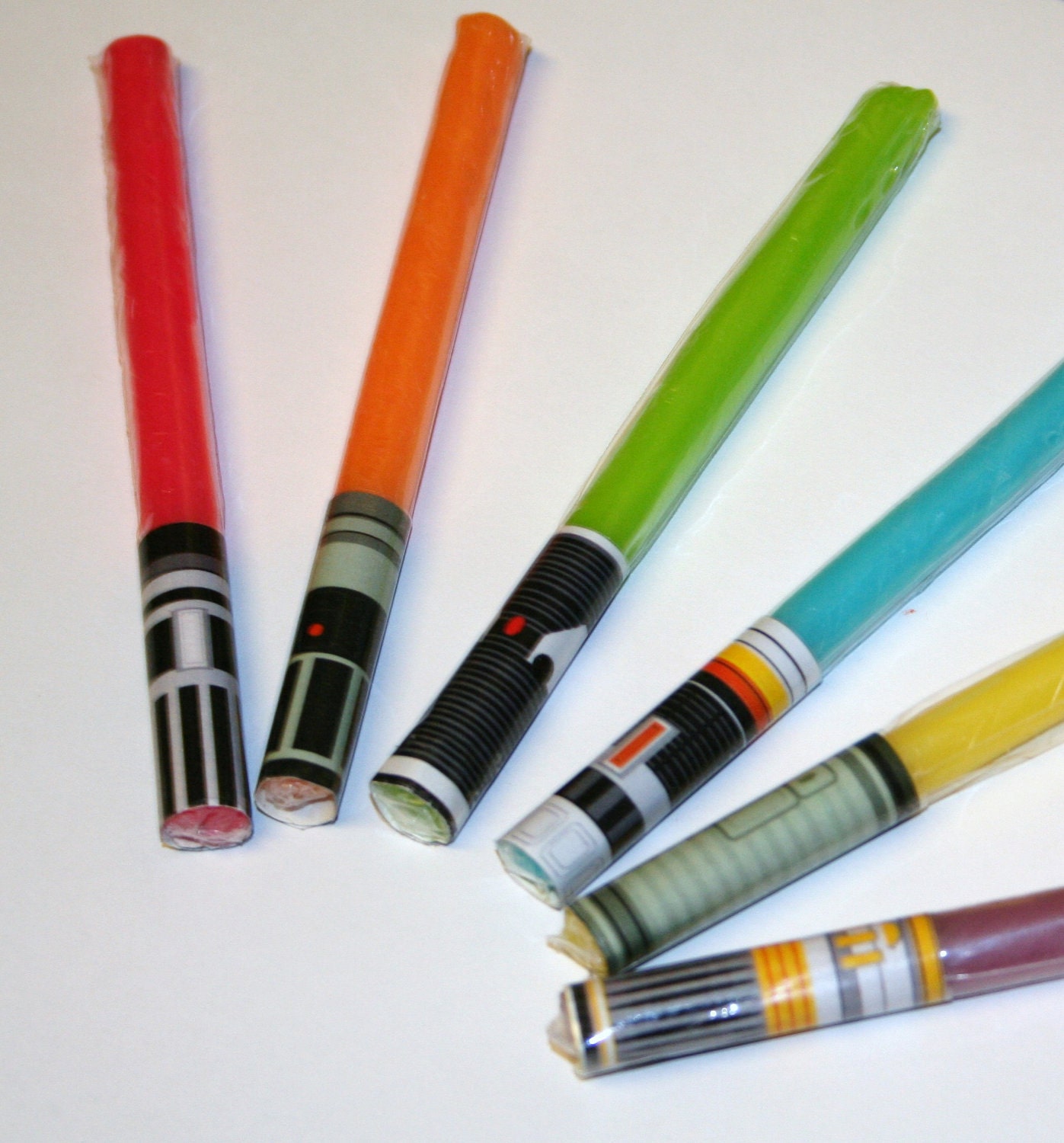 20 Star Wars Candy Lightsabers Similar to Darth Vader, Yaddle, Obi Wan Kenobi, Qui Gon Jin, Darsha Assant and Mace Windu
