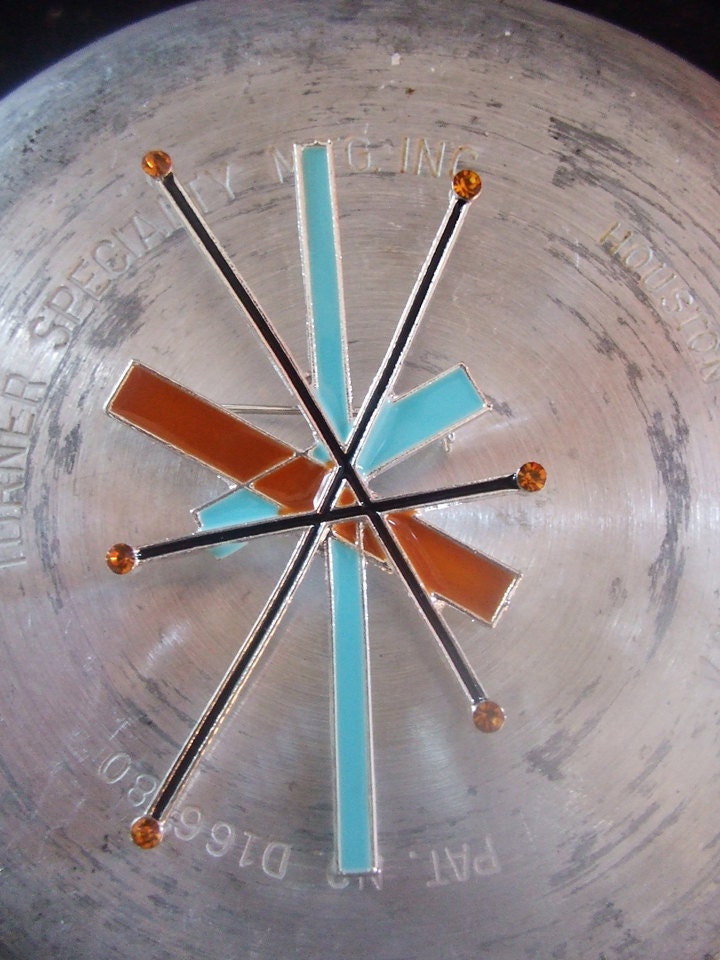 NEW atomic "Galactique Brooch" vintage Salem North star pinup inspired brooch starburst franciscan 50's 60's rhinestones mid century eames