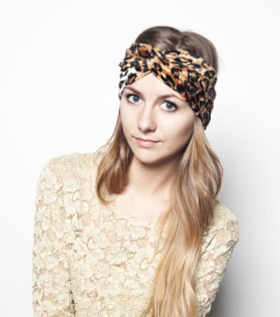 Animal Print Velvet Stretch Turband Turban Headband